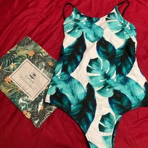 NWT. Tropical Leaves One Piece
